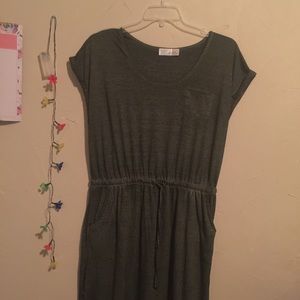 Olive Green Maxi Dress w/ Pockets
